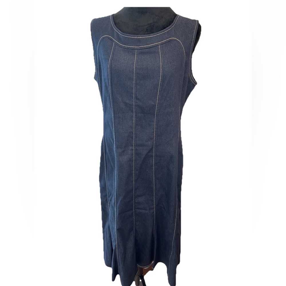 Studio 1 ladies NWOT lightweight denim cotton stretch sleeveless dress size 12